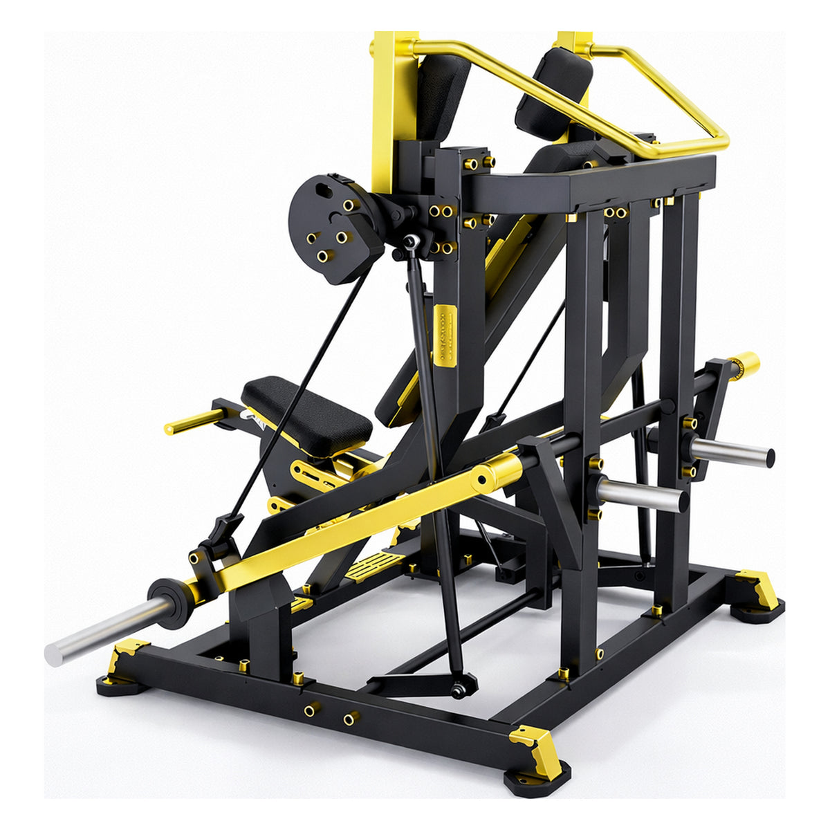 DHZ TITAN Mechanix Y983ZA Pull Over - Plate Loaded Gerät für Rücken- und Brusttraining – pull over schwarz gold rueckansicht