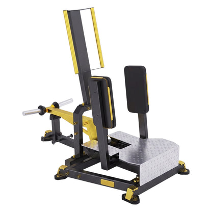 DHZ TITAN Mechanix Y985ZA Standing Abductor – Plate Loaded Abduktorenmaschine – dhz titan mechanix y985za standing abductor schwarz gold perspektivansicht 