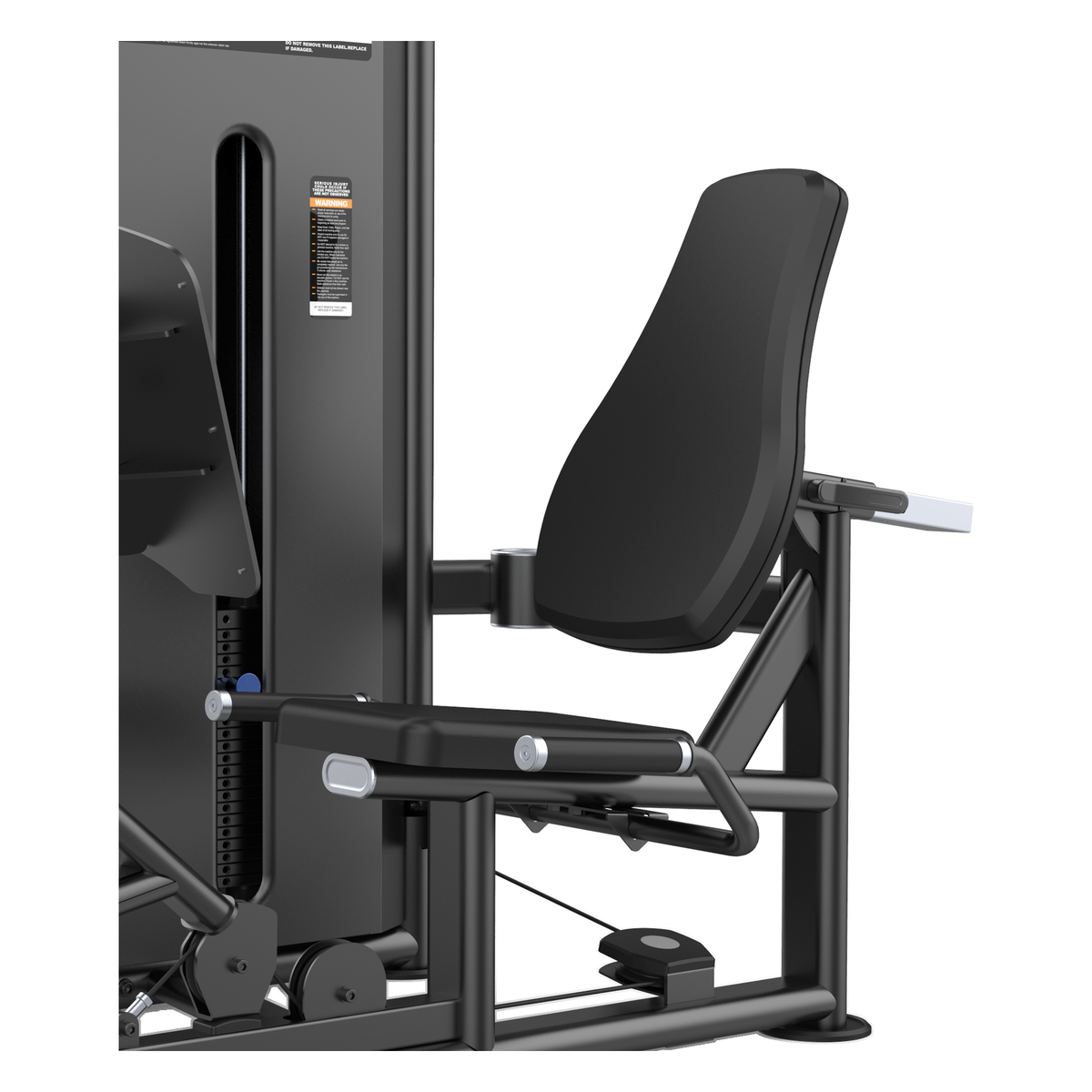 DHZ U2003 Leg Press Detailansicht von Sitz, Rückenpolster und Verstellung