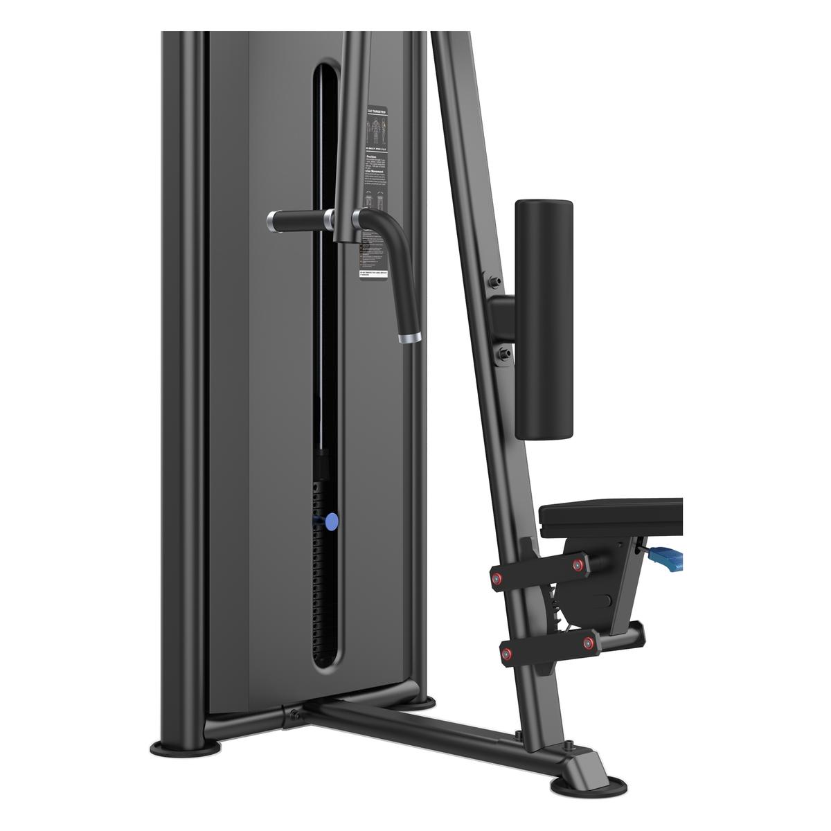 DHZ U2007 Rear Delt Pec Fly Detailansicht von Polster, Sitz und Verstellung
