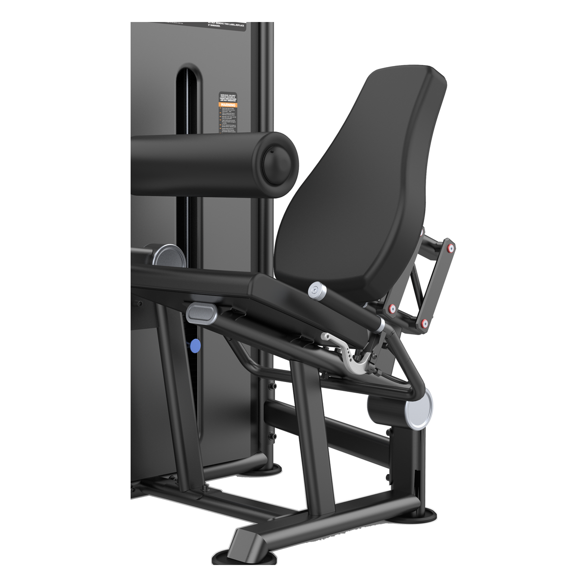DHZ U2023 Seated Leg Curl Detailansicht von Sitz, Verstellung und Mechanik