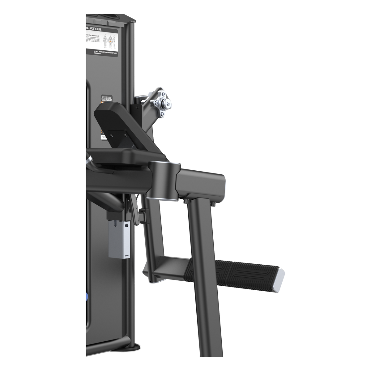 DHZ U2024 Glute Isolator Detailansicht von Mechanik und Fußplattform
