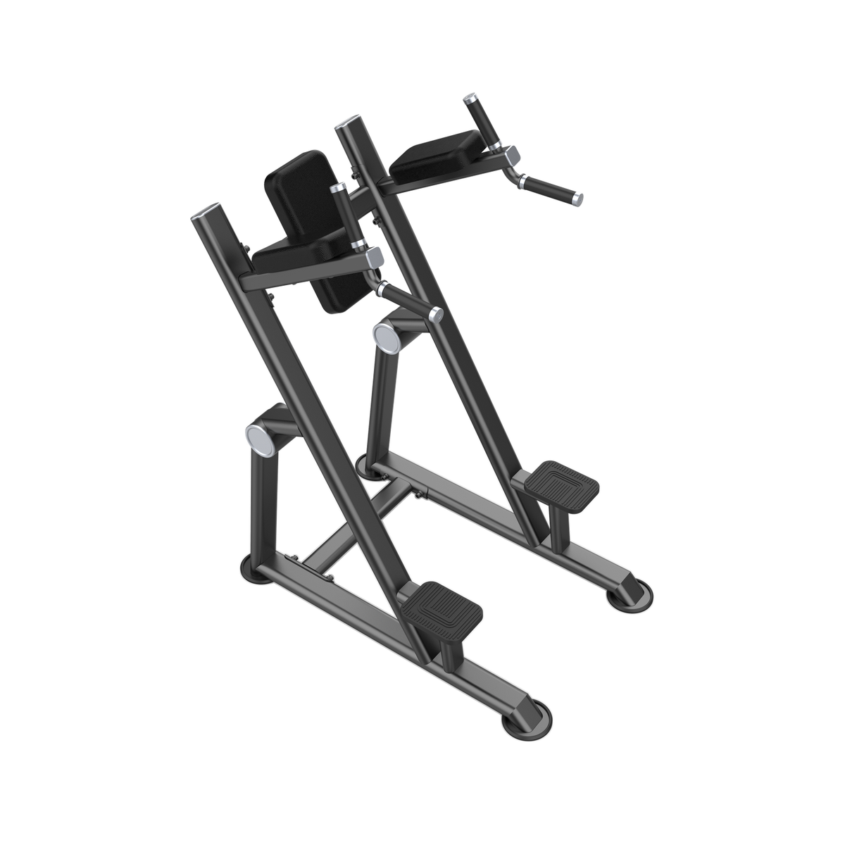 DHZ U2047 Vertical Knees Up Dip Draufsicht auf Polster, Griffe und Trittplatten