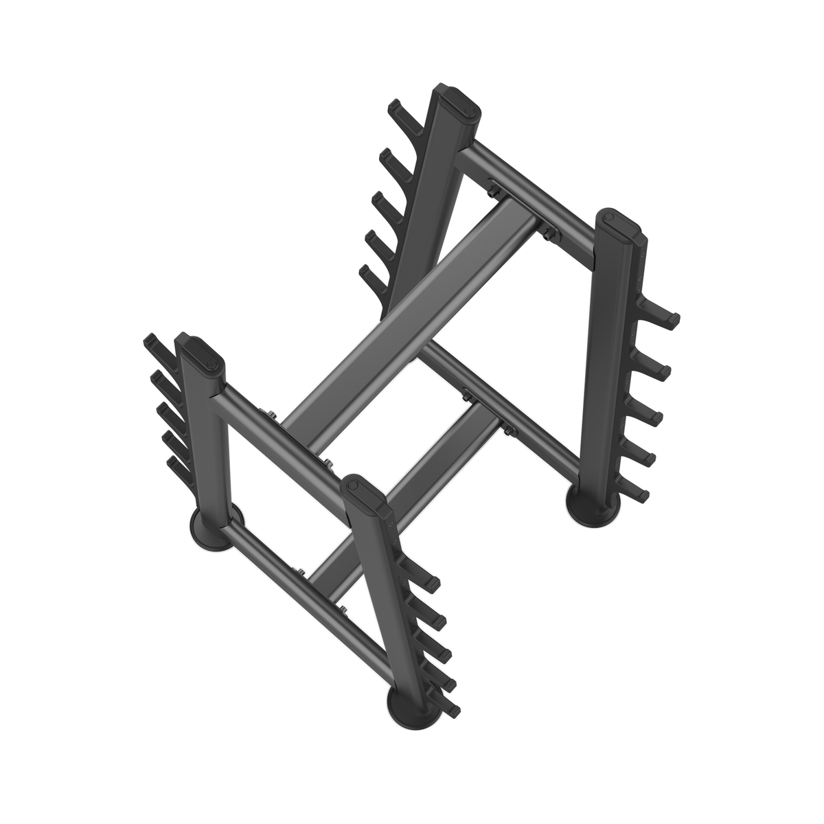 DHZ U2055 Barbell Rack Draufsicht auf Rahmen und Haken