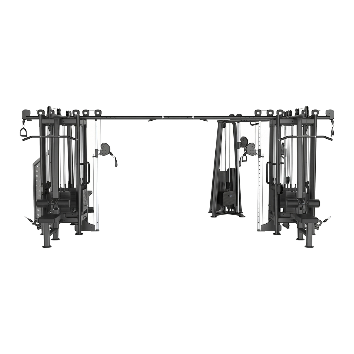 DHZ U2066PB 9 Station Cable Tower in Black Pearl und Black – Frontansicht auf weißem Hintergrund