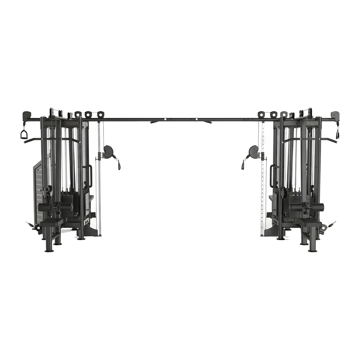 DHZ U2066PF 8 Station Cable Tower in Black Pearl und Black – Frontansicht auf weißem Hintergrund