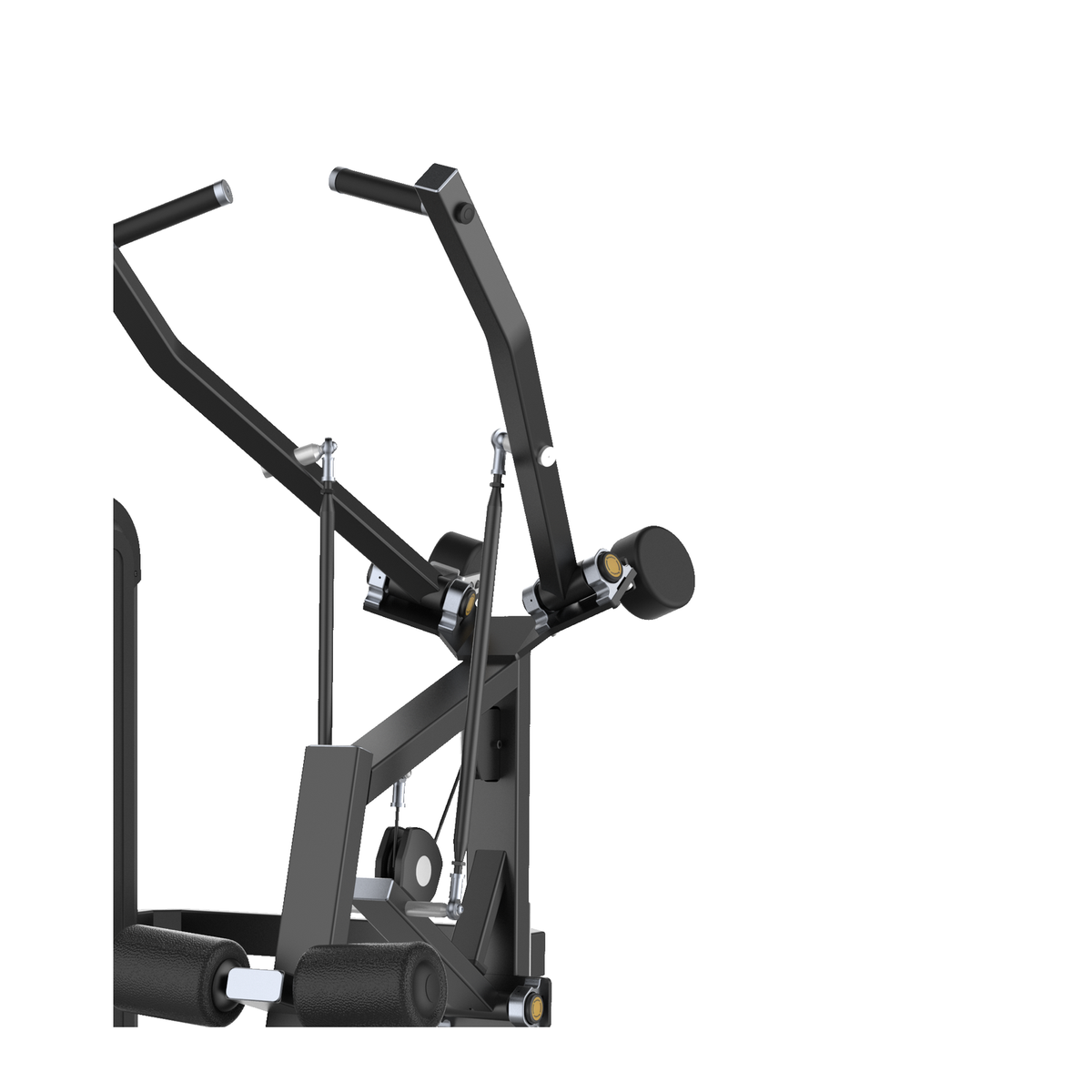 DHZ U3035A Pulldown – divergierende Zugarme, Griffe, Gasfedern und Gegengewichte im Detail