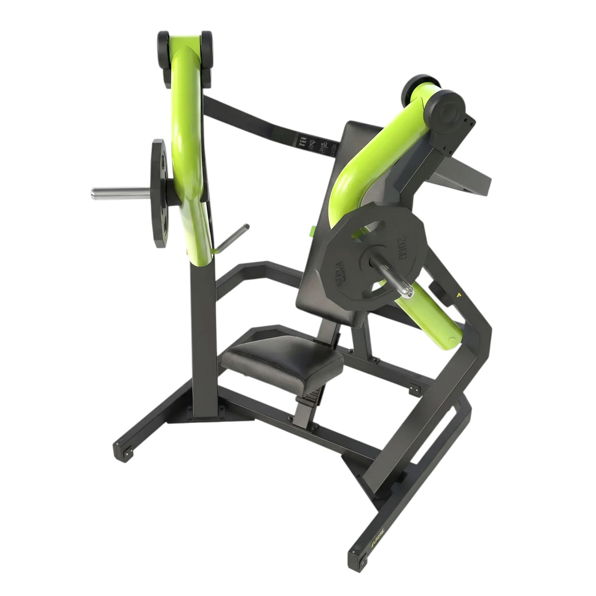 DHZ Y900 Y910 Decline-Brustpresse (Low Chest Press) in Grün-Schwarz – Schrägansicht
