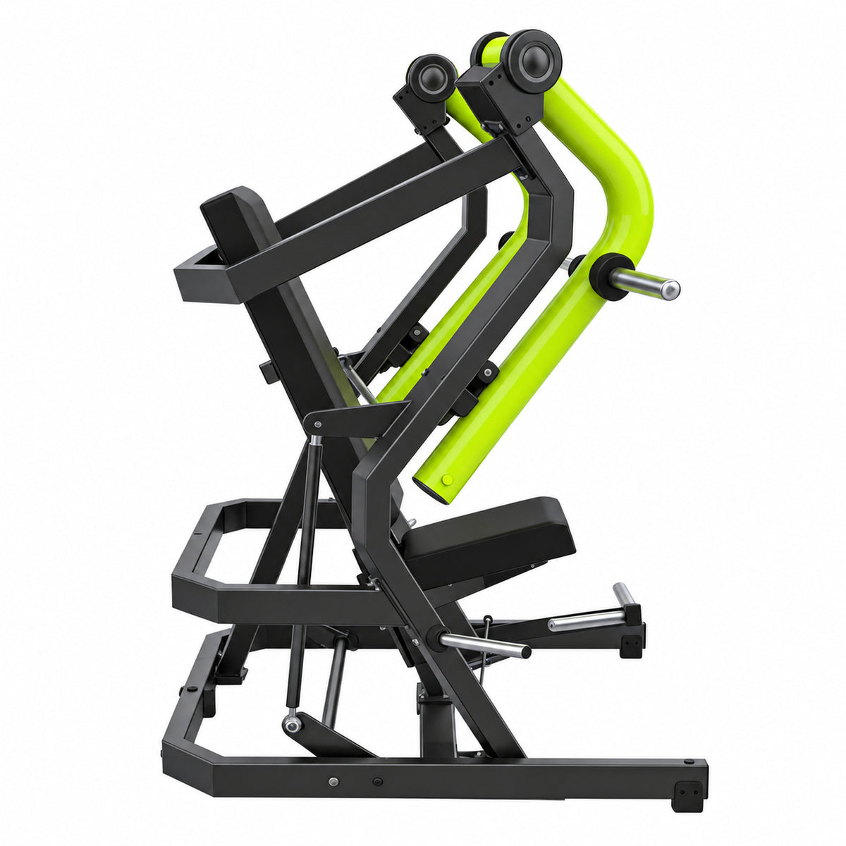 DHZ Y900 Y910L Decline-Brustpresse (Low Chest Press) mit Einstiegshilfe in Grün-Schwarz – Seitenansicht