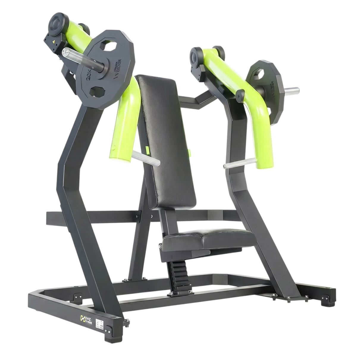 DHZ Y900 Y915 Schrägbank-Brustpresse (Incline Chest Press) in Grün-Schwarz – Schrägansicht