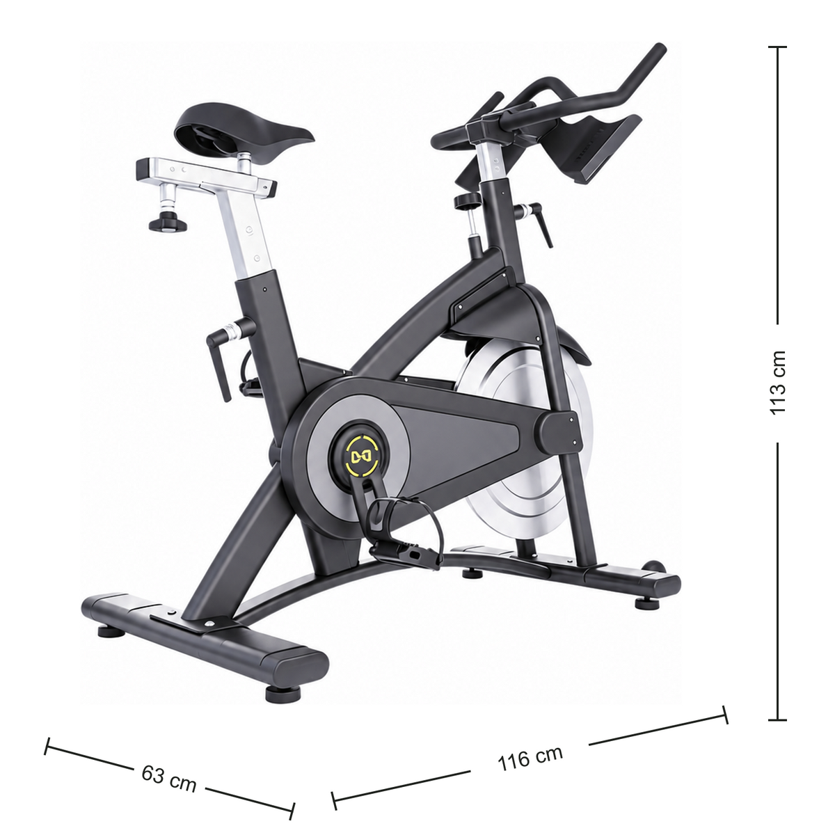 DHZ A962 Indoor Cycling Bike – Abmessungen 116 × 63 × 113 cm