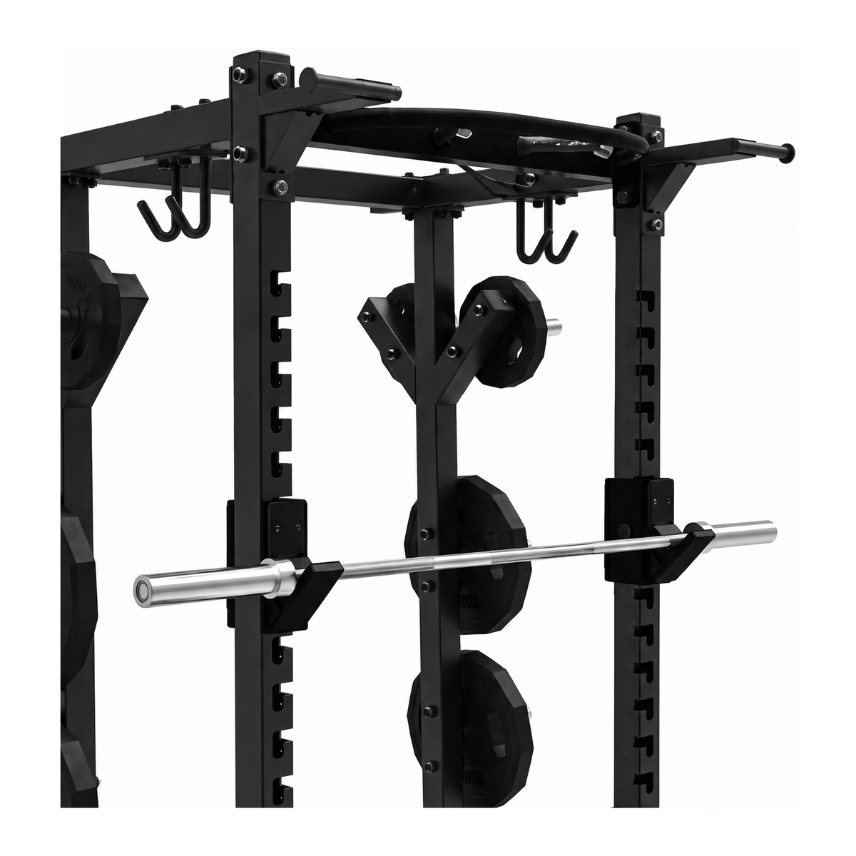 DHZ E6221 Basic Half Rack – Klimmzugstange und oberer Rahmen im Detail