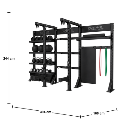 DHZ E6246 Crosstraining Storage Power Rack – Abmessungen 394 × 168 × 244 cm
