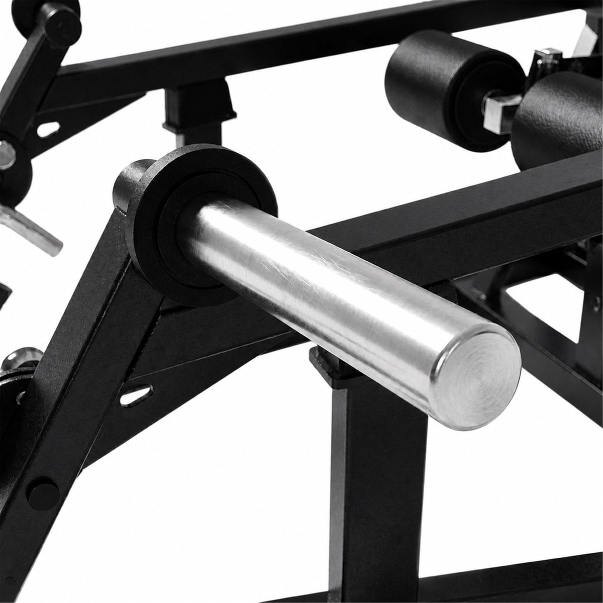 DHZ A621 Deadlift Elite – Detail der 50-mm-Hantelscheibenaufnahme für Plate-Loaded Krafttraining – Fitnessstudio, Krafttraining und kommerzieller Studioeinsatz