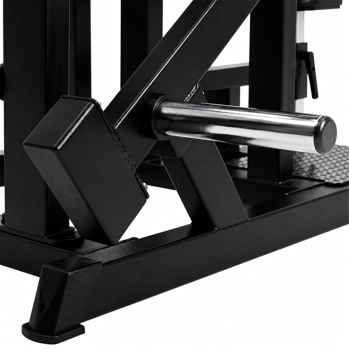 DHZ A622 Circular Lat Pulldown – Detail der 50-mm-Hantelscheibenaufnahme für Plate-Loaded Krafttraining – Fitnessstudio, Krafttraining und kommerzieller Studioeinsatz