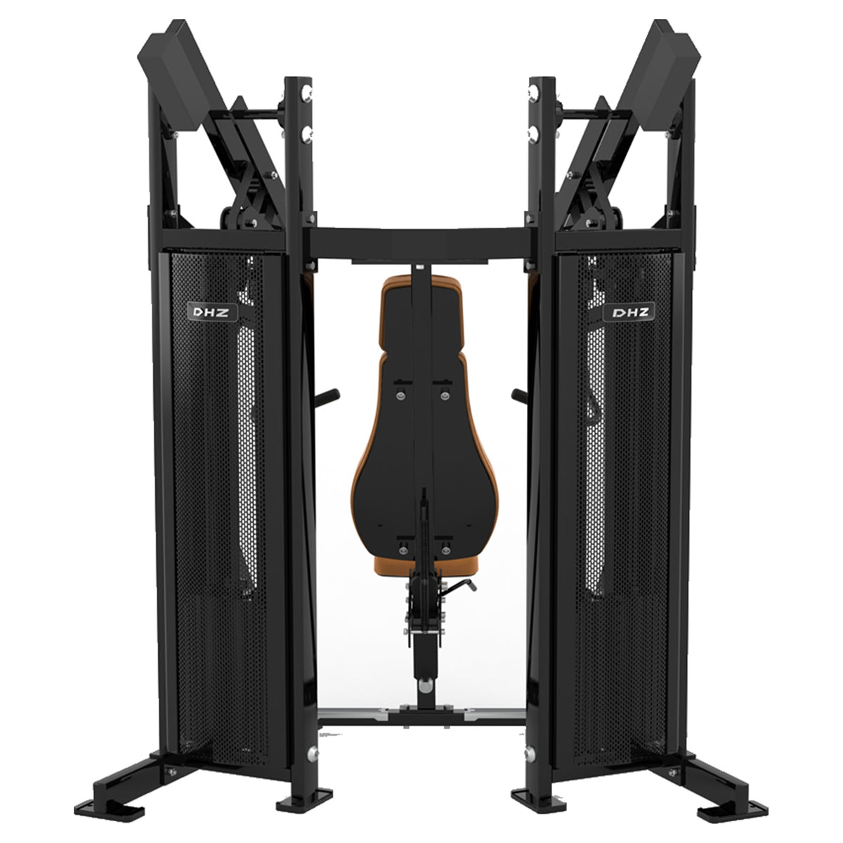 DHZ D-Force PM2038 Chest Press – Dual Weight Stack Brustpresse – braune Polster, Produktansicht 04