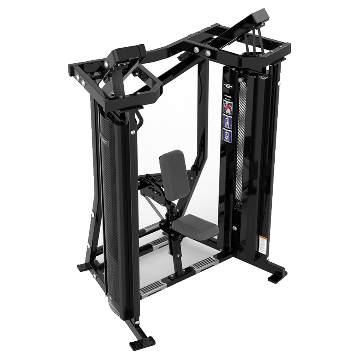 DHZ D-FORCE PM2039 Row – Dual Weight Stack Rudermaschine – schwarze Polster, Produktansicht 04