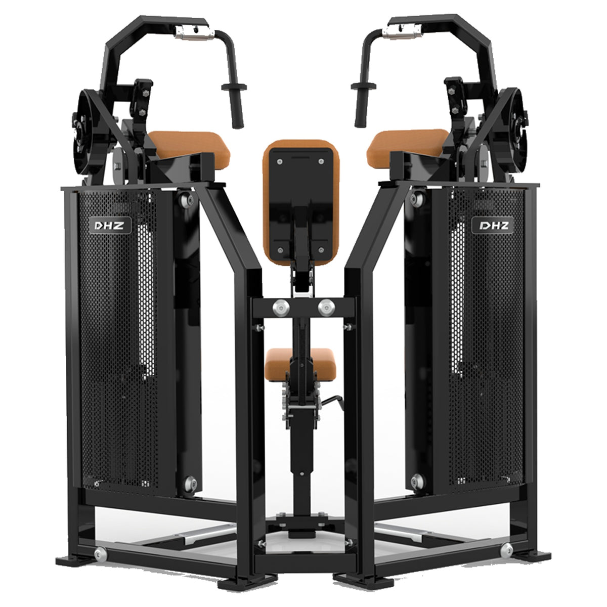 DHZ D-FORCE PM2043 Triceps Extension – Dual Weight Stack Trizepsmaschine – braune Polster, Produktansicht 04