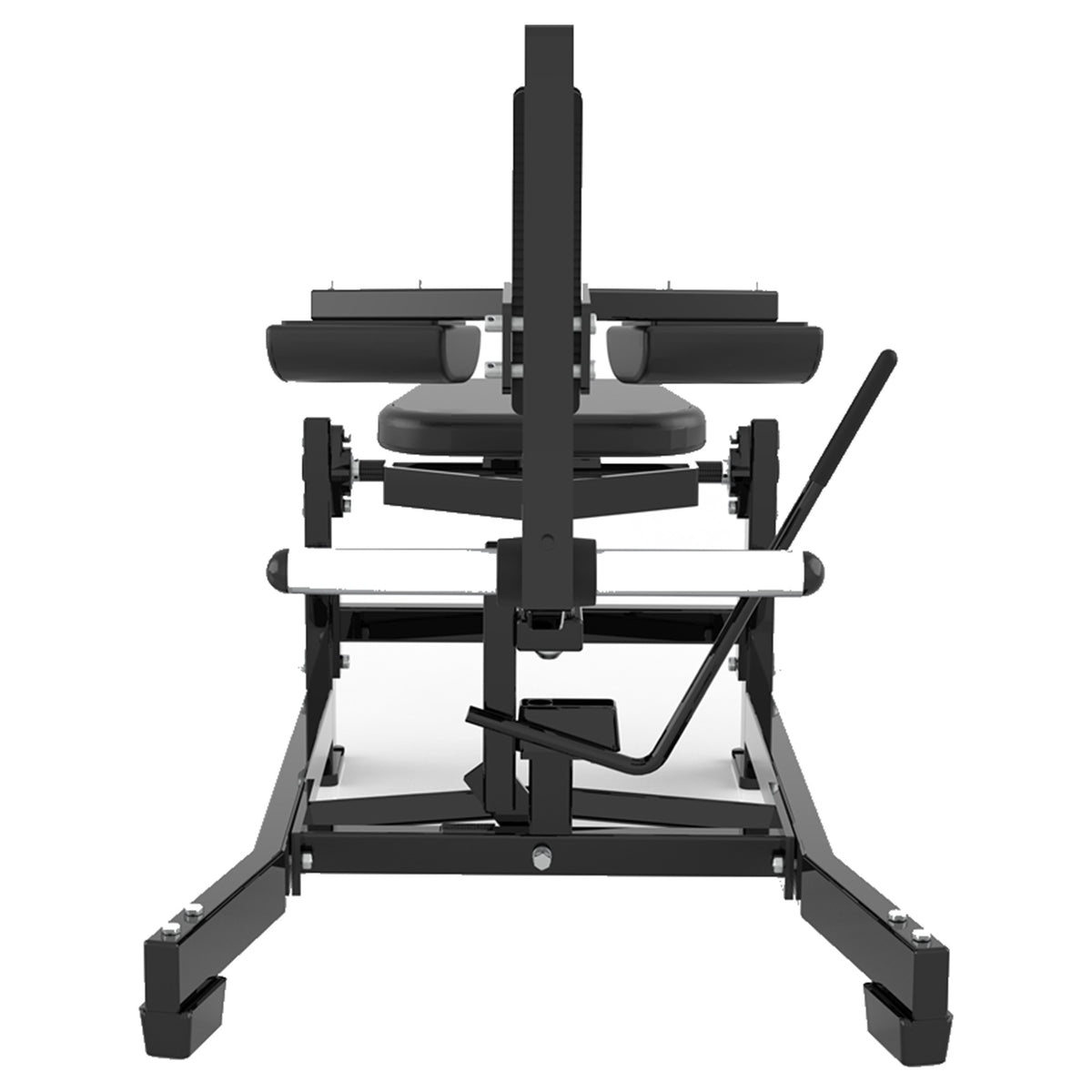 DHZ P-FORCE PM2025 Seated Calf Raise – Plate Loaded Sitzende Wadenmaschine – schwarze Polster, Produktansicht 04