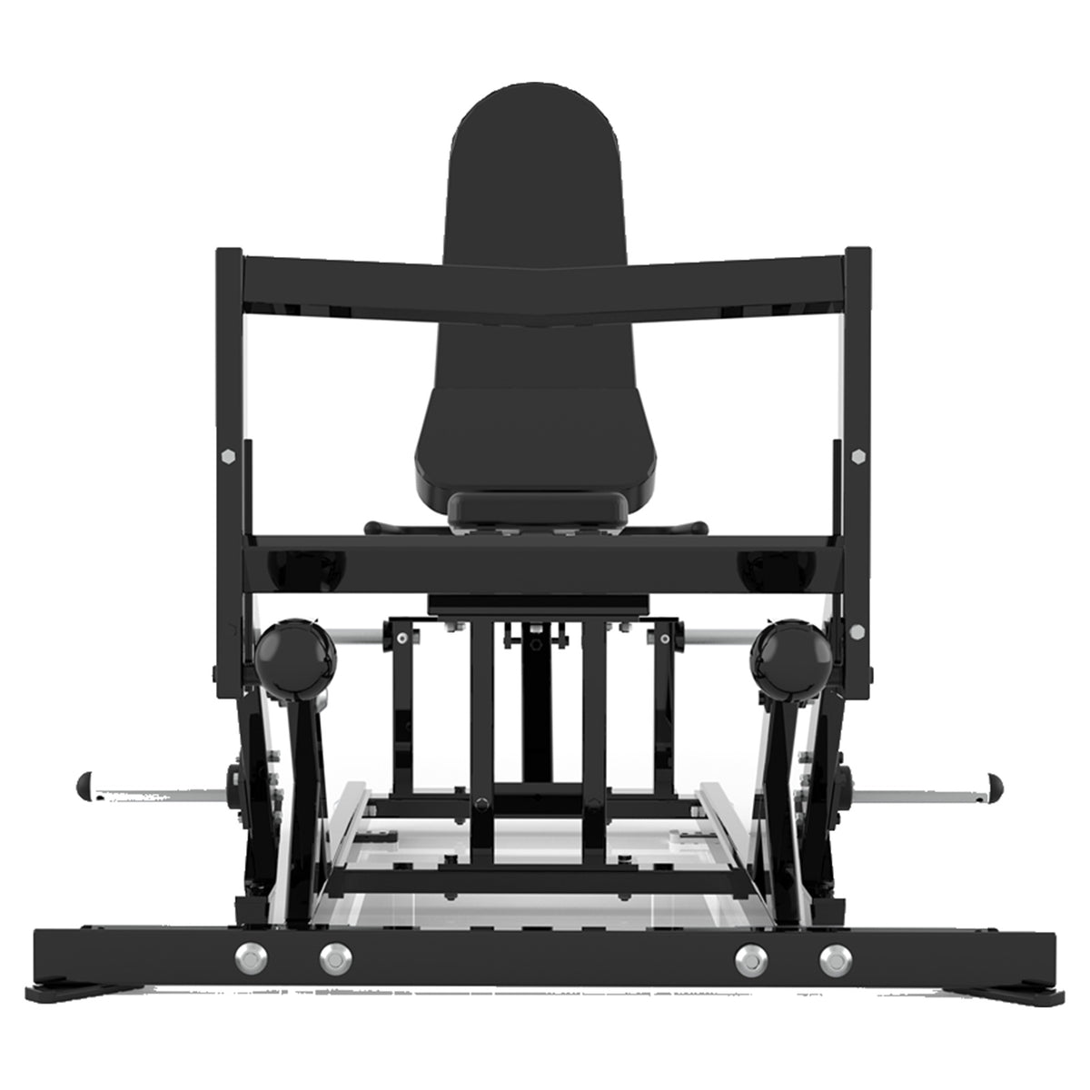 DHZ P-FORCE PM2026 Super Horizontal Calf – Plate Loaded Horizontale Wadenmaschine – schwarze Polster, Produktansicht 04