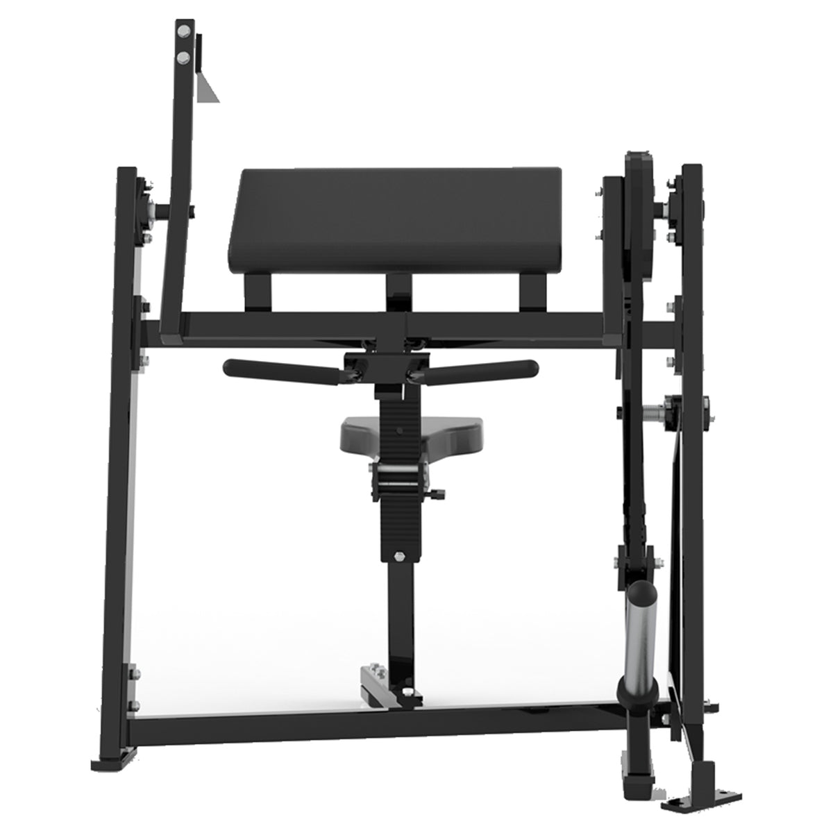 DHZ P-FORCE PM2033 Seated Biceps Curl – Plate Loaded Sitzende Bizepsmaschine – schwarze Polster, Produktansicht 04