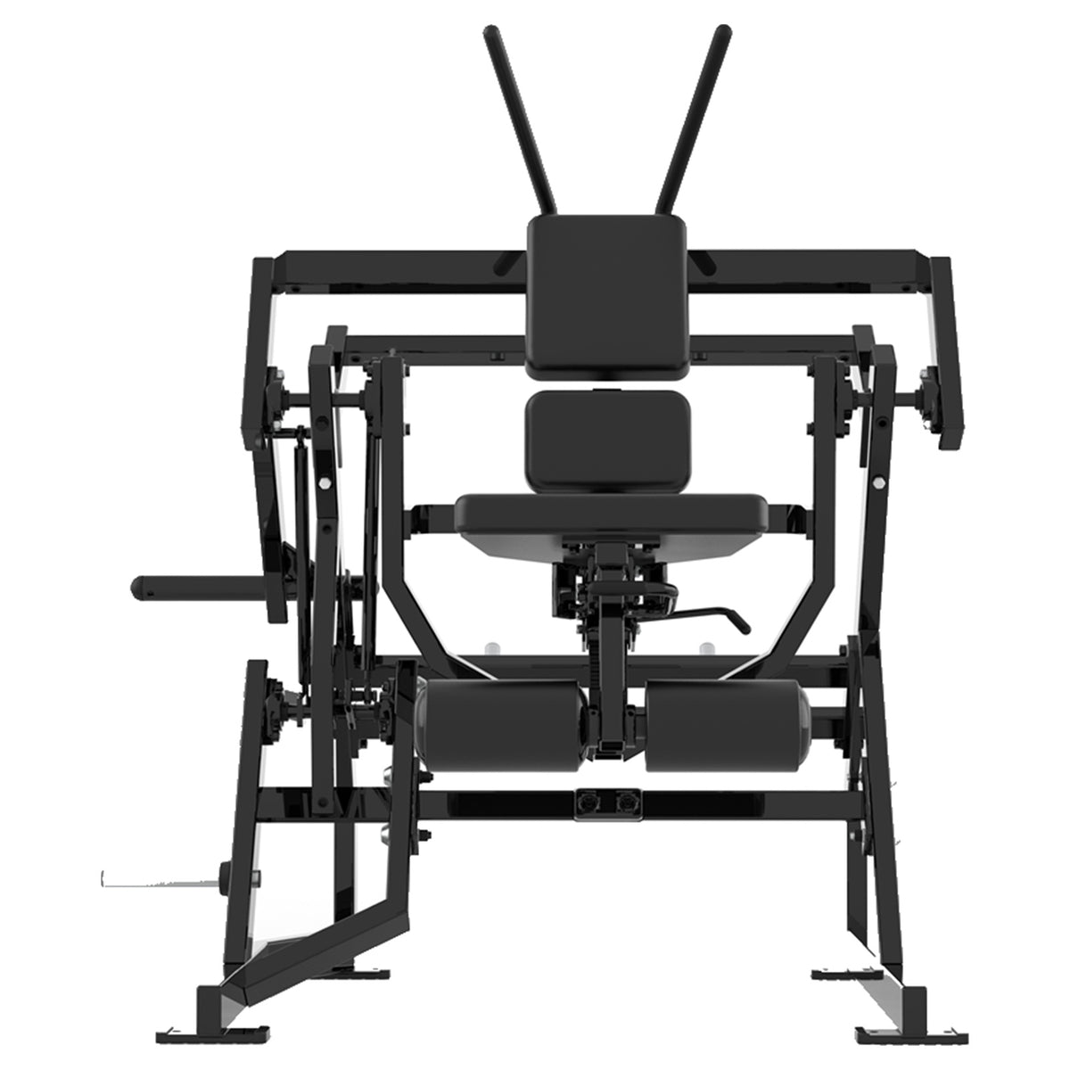 DHZ P-FORCE PM2035 Abdominal Oblique Crunch – Plate Loaded Bauch- und Rotationsmaschine – schwarze Polster, Produktansicht 04