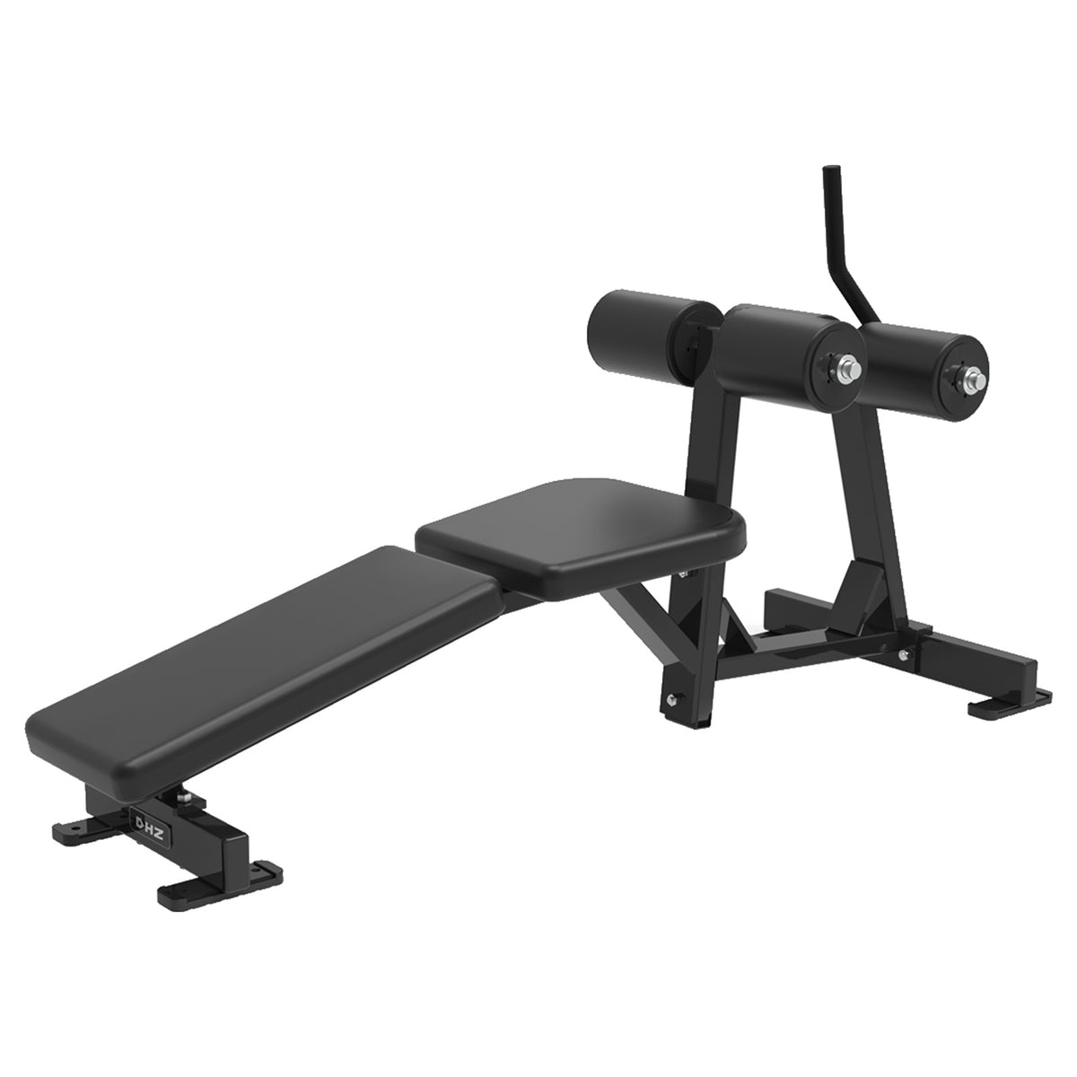 DHZ S-FORCE PM3006 Decline Abdominal Bench – Freihantel Negativ-Bauchbank – schwarze Polster, Produktansicht 04