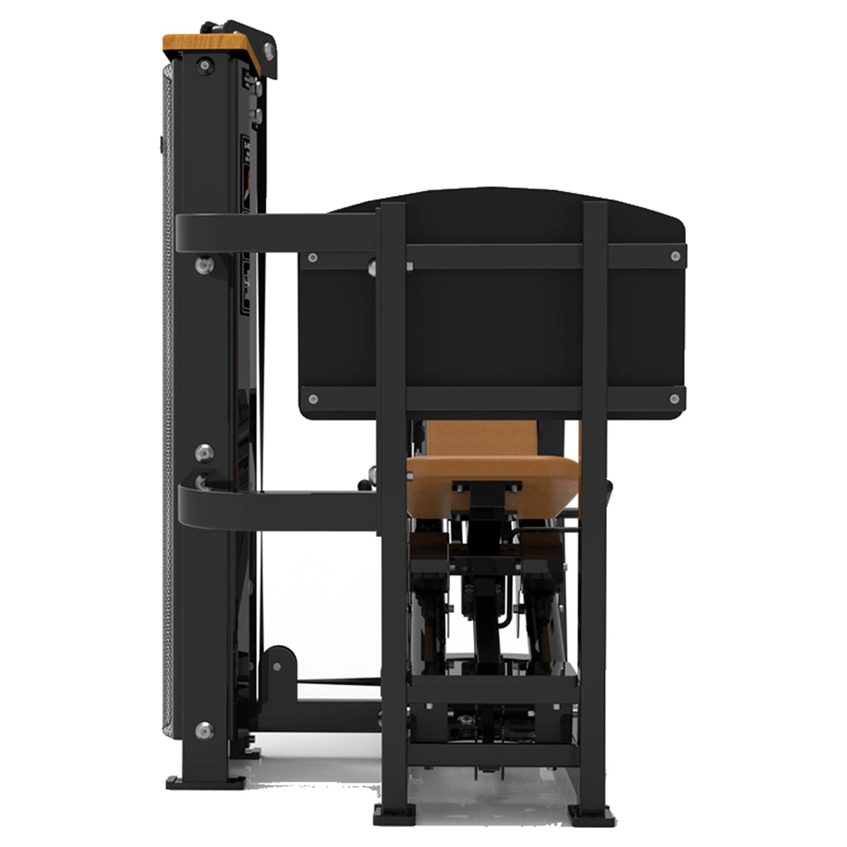 DHZ S-FORCE SM5003 Dual Leg Press & Calf – Gewichtsblock Dual Beinpresse und Wadenmaschine – braune Polster, Produktansicht 04