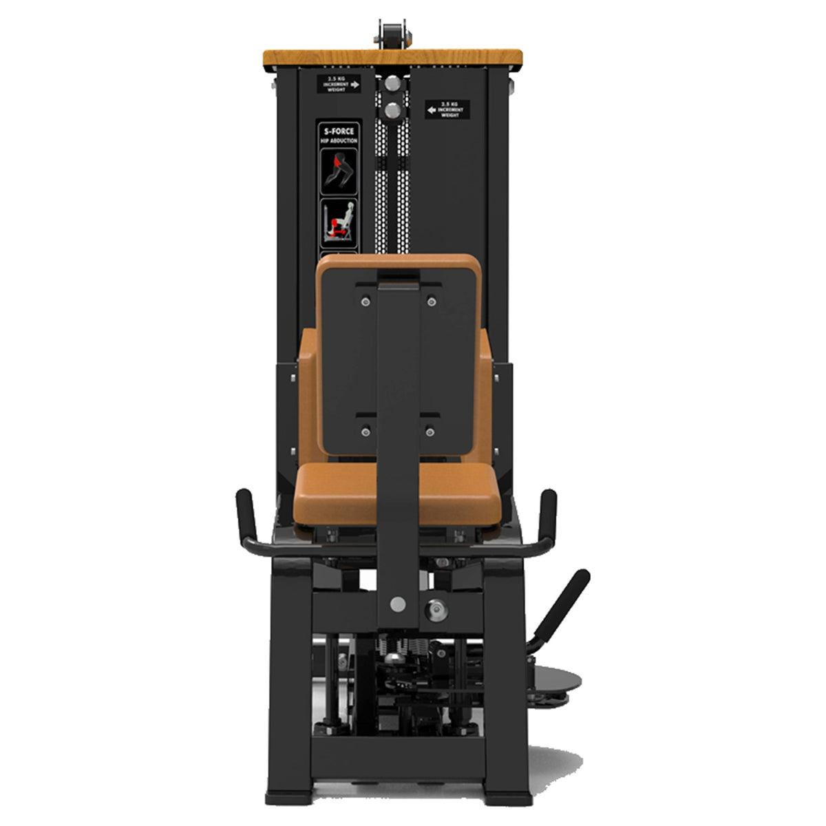 DHZ S-FORCE SM5021 Adductor – Gewichtsblock Adduktorenmaschine – braune Polster, Produktansicht 04