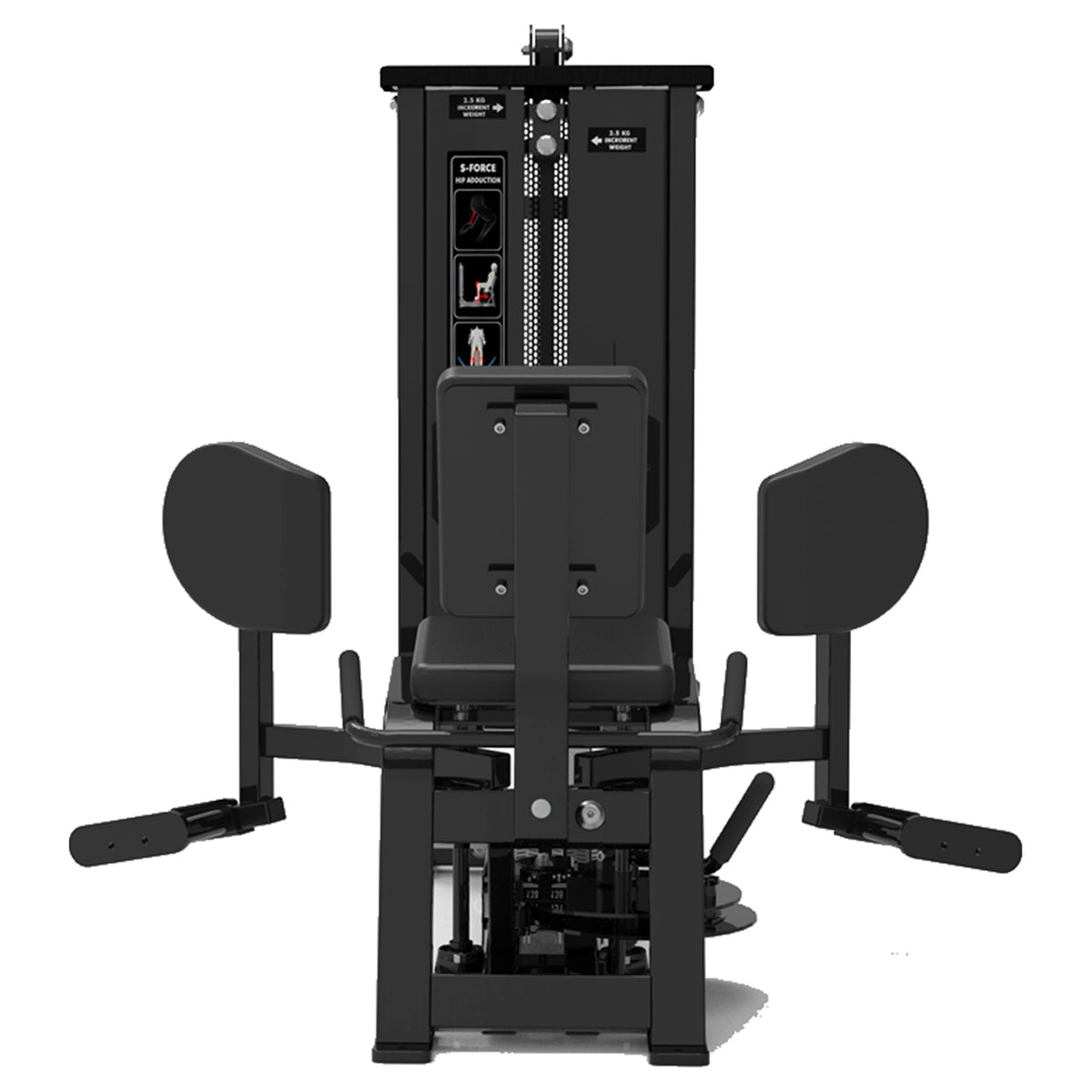 DHZ S-FORCE SM5022 Abductor – Gewichtsblock Abduktorenmaschine – schwarze Polster, Produktansicht 04
