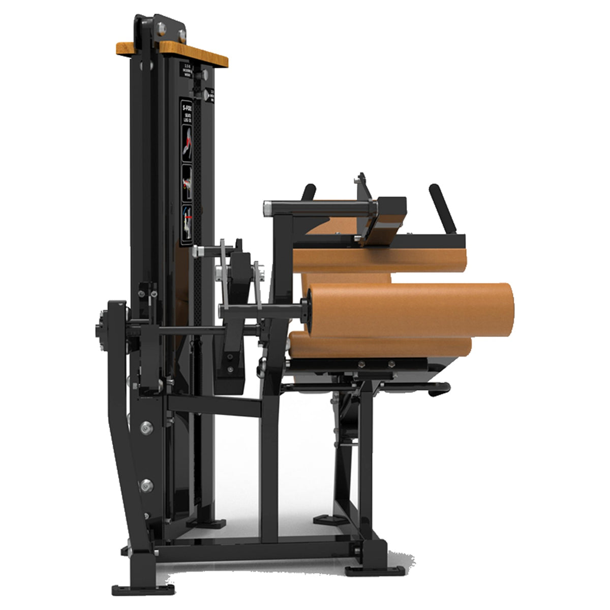 DHZ S-FORCE SM5023 Seated Leg Curl – Gewichtsblock Sitzender Beinbeuger – braune Polster, Produktansicht 04