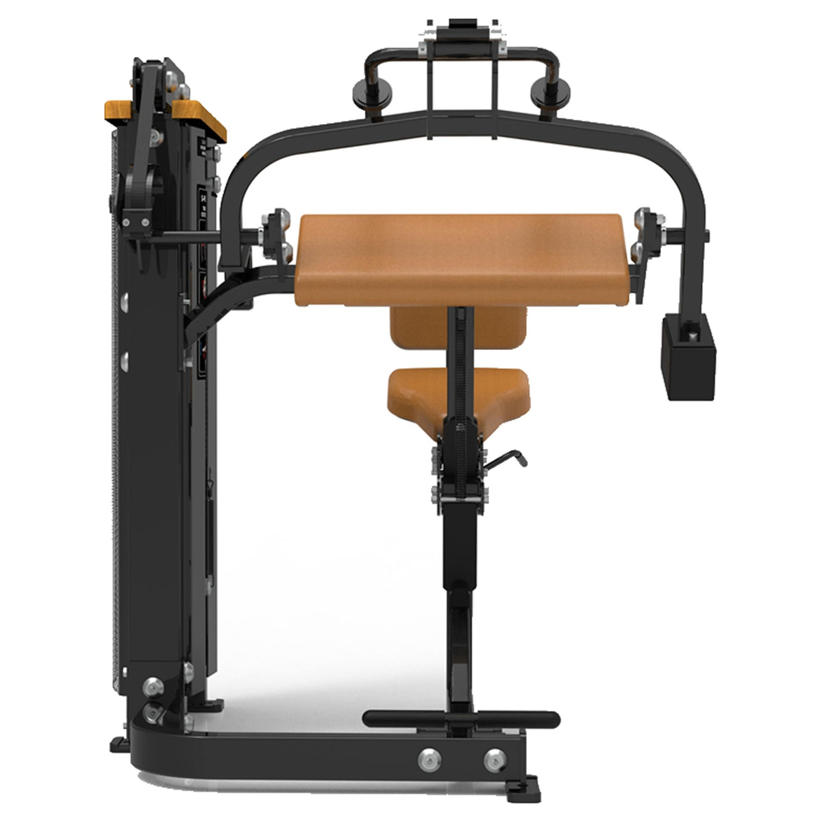DHZ S-FORCE SM5028 Seated Dip – Gewichtsblock Sitzende Dip-Maschine – braune Polster, Produktansicht 04