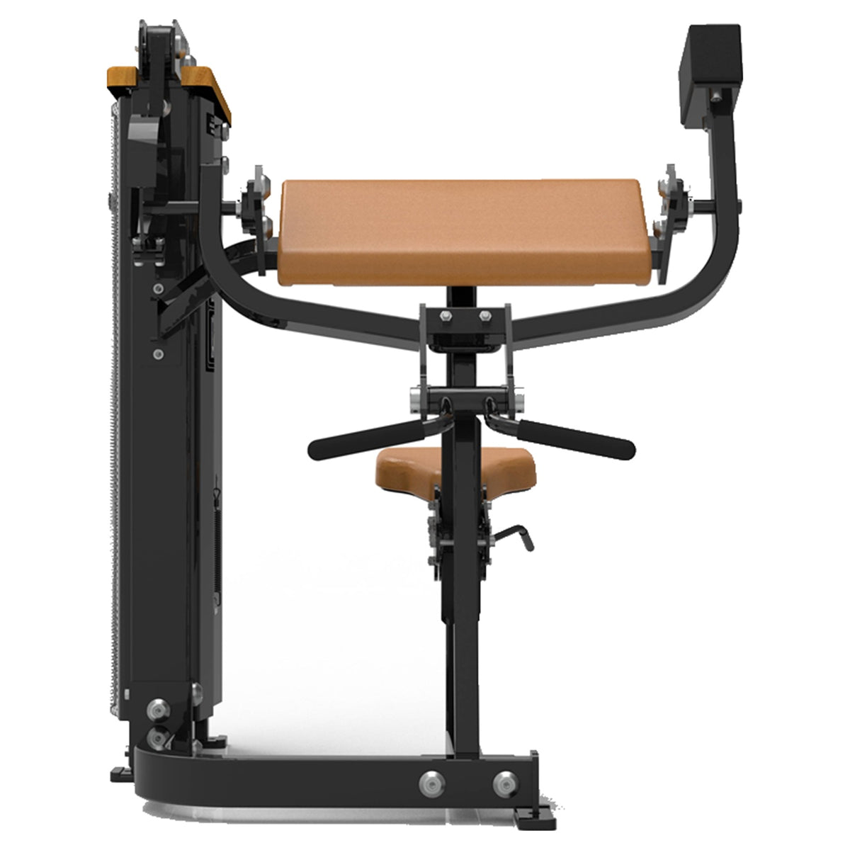 DHZ S-FORCE SM5030 Camber Curl – Gewichtsblock Bizepsmaschine – braune Polster, Produktansicht 04