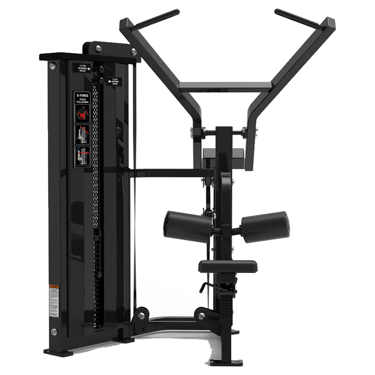 DHZ S-FORCE SM5035 Pulldown – Gewichtsblock Latzugmaschine – schwarze Polster, Produktansicht 04
