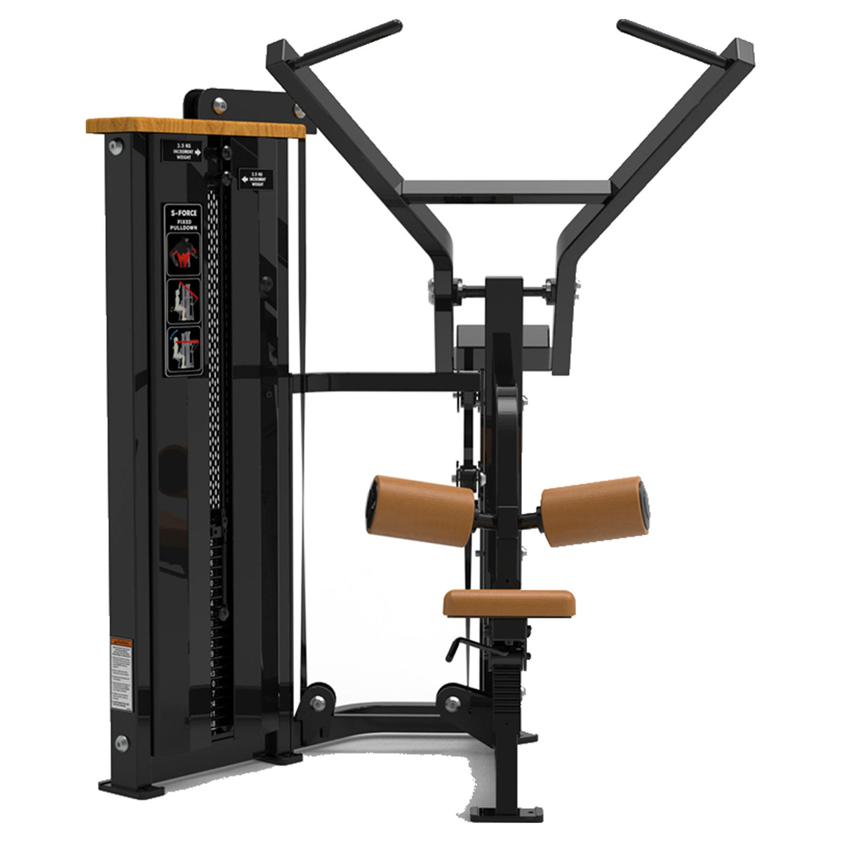 DHZ S-FORCE SM5035 Pulldown – Gewichtsblock Latzugmaschine – braune Polster, Produktansicht 04