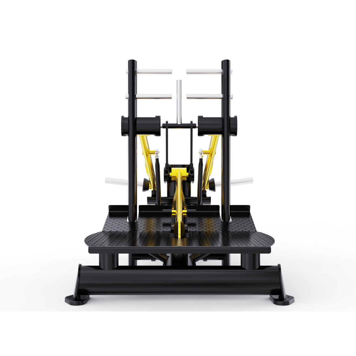 DHZ TITAN Extreme T940 Super Belt Squat – Professionelle Belt Squat Maschine für intensives Beintraining – super belt squat schwarz gold frontansicht