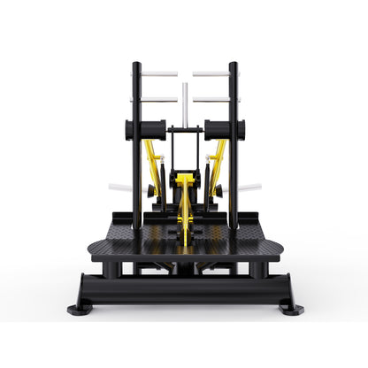 DHZ TITAN Extreme T940 Super Belt Squat – Professionelle Belt Squat Maschine für intensives Beintraining – super belt squat schwarz gold frontansicht