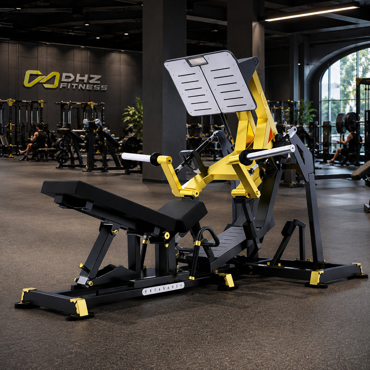 DHZ TITAN Mechanix Y950ZA Leg Press - Plate Loaded Beinpresse für professionelles Bein- und Glute-Training – leg press schwarz gold premium
