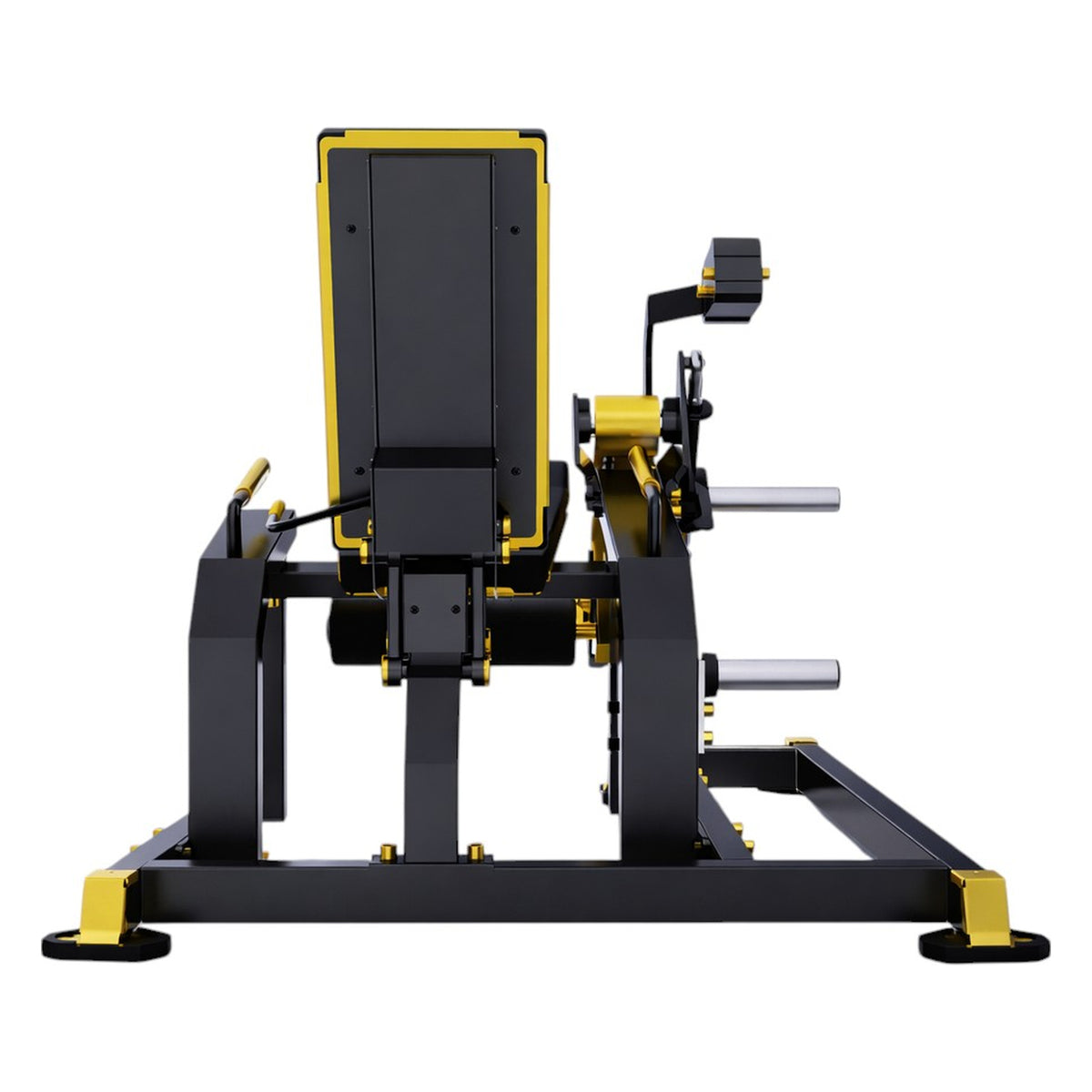DHZ TITAN Mechanix Y960ZA Leg Extension - Plate Loaded Beinstrecker für isoliertes Quadrizeps-Training – leg extension schwarz gold frontansicht