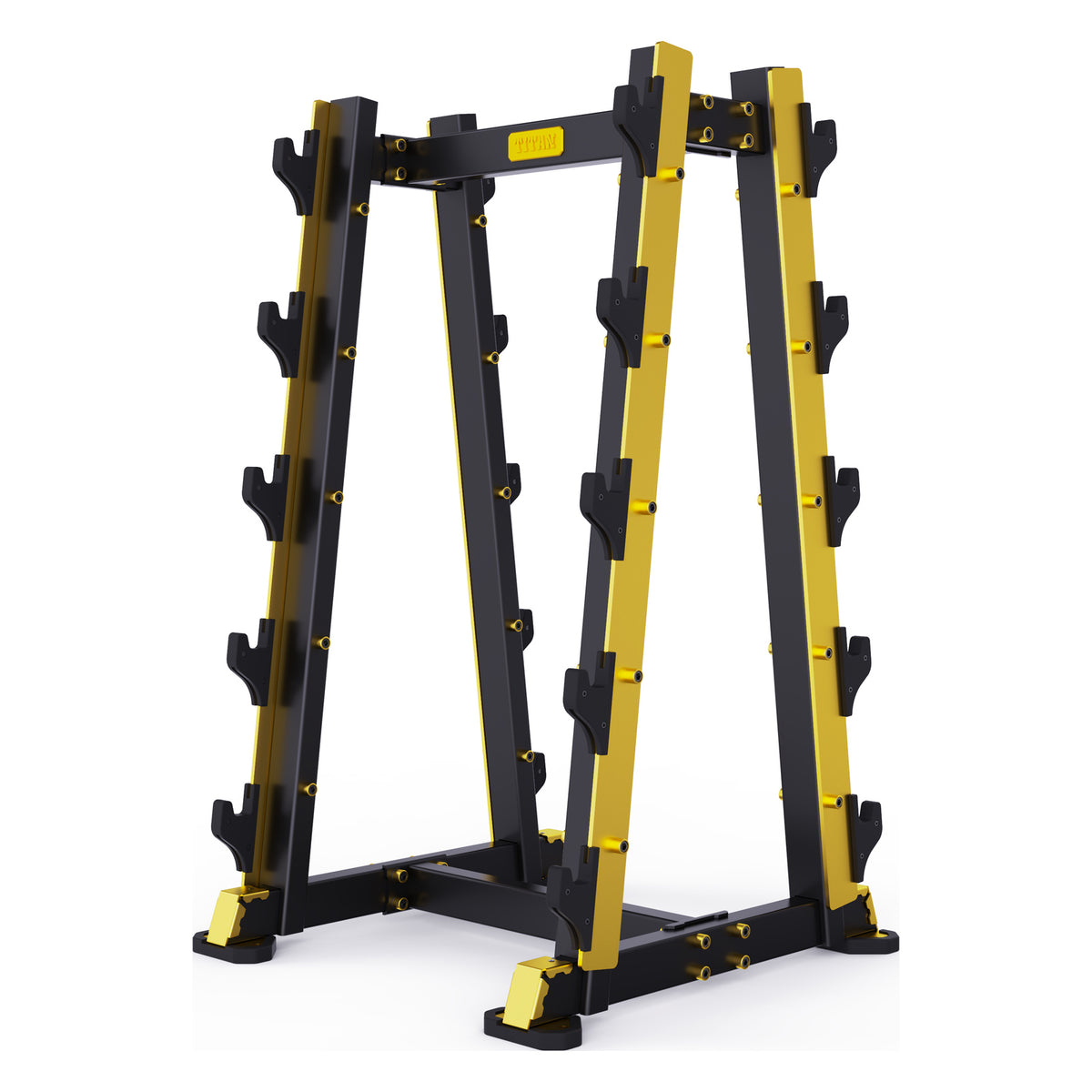 DHZ TITAN Mechanix Y981ZA Barbell Rack - Hantelablage für Langhanteln und Curlstangen – barbell rack schwarz gold ansicht rechts