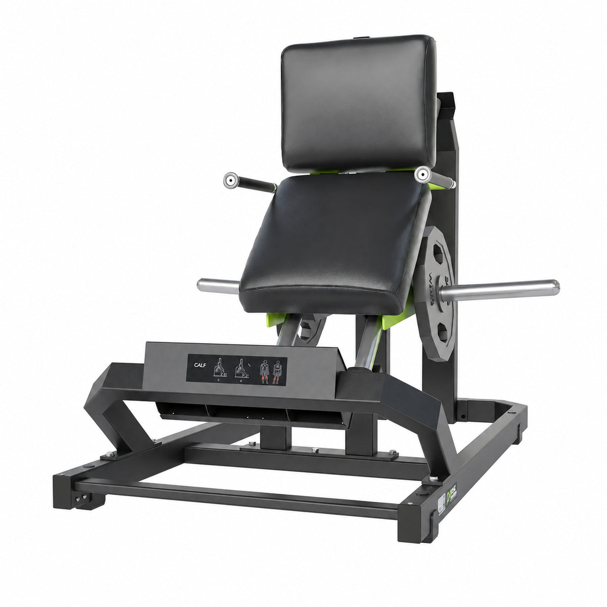 DHZ Y900 Y945 Wadenmaschine (Calf) in Grün-Schwarz – Frontansicht