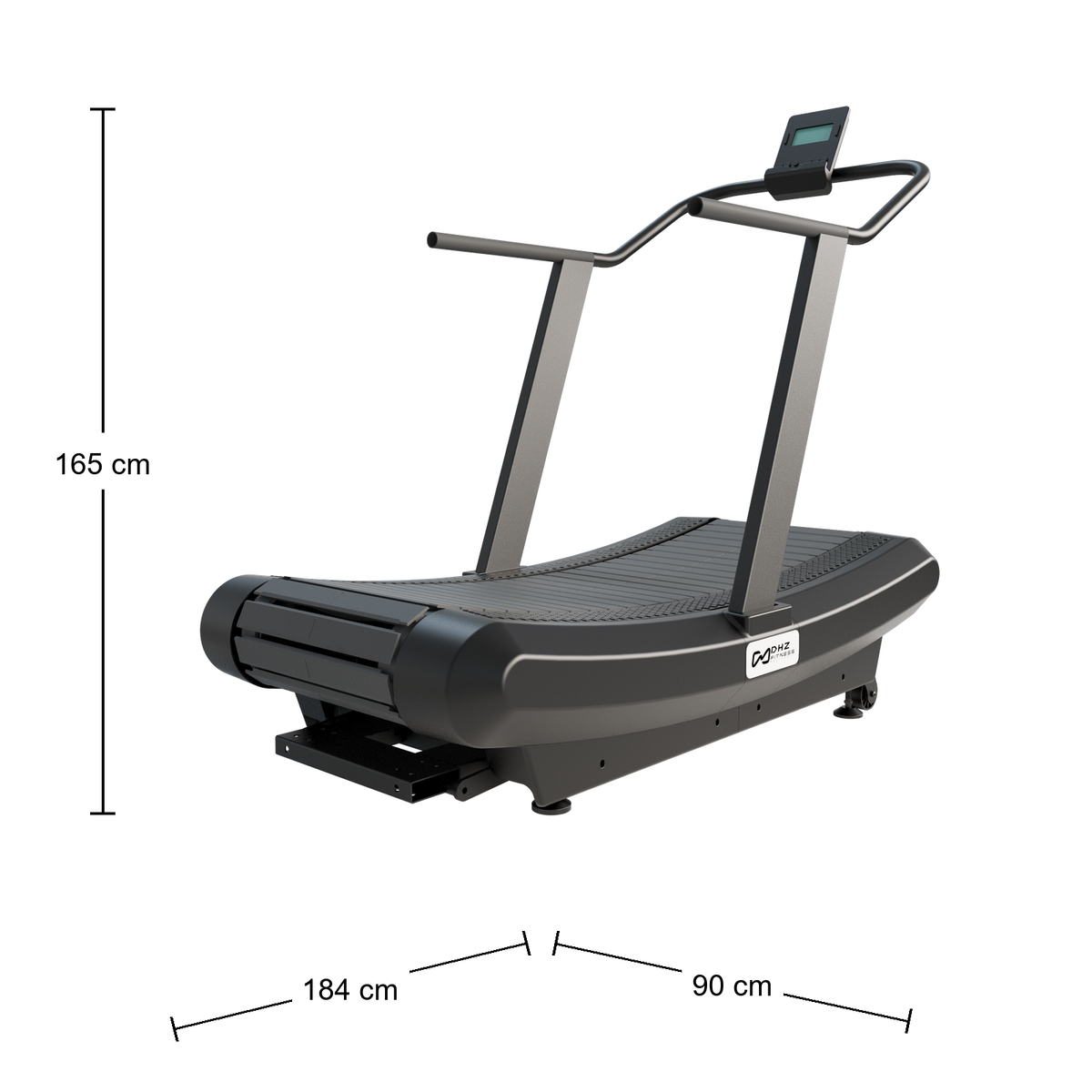 DHZ A7000 Noble Slat Treadmill – Abmessungen 184 × 90 × 165 cm