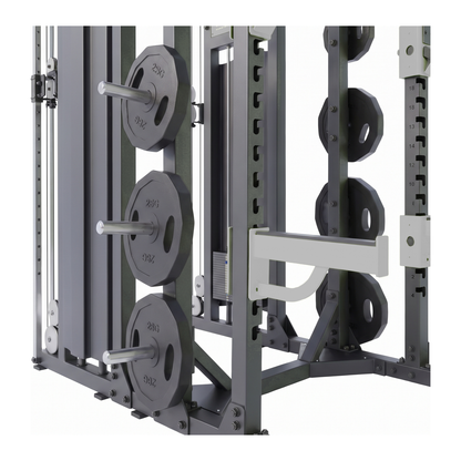 DHZ E6222 Combo Rack mit Kabelzug – Scheibenhalter und Sicherheitsarm im Detail
