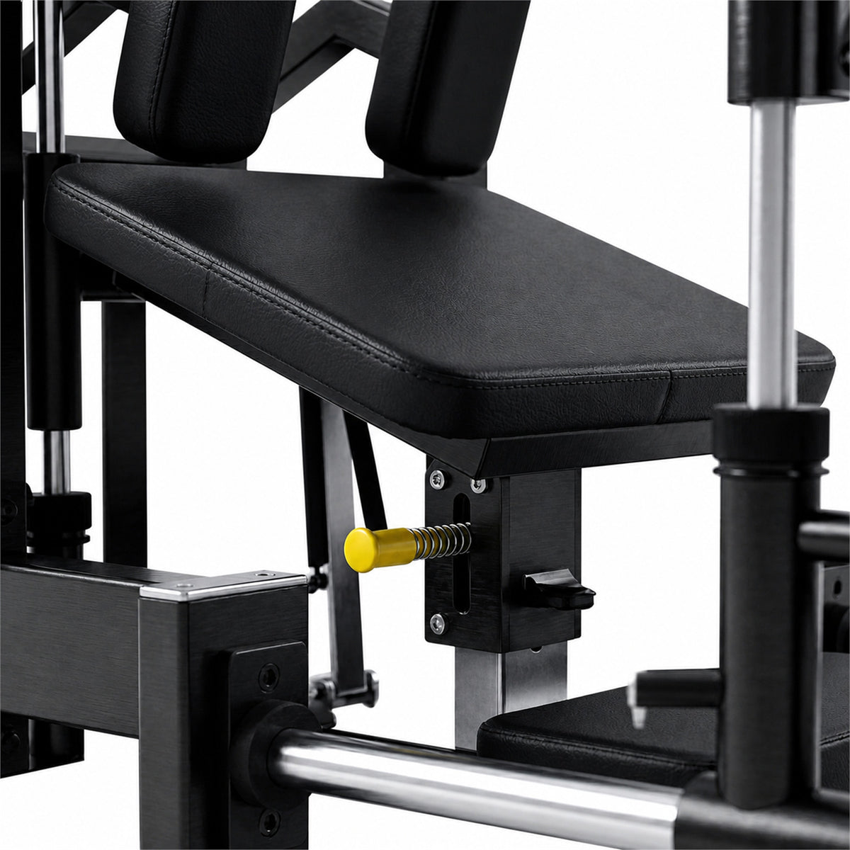 DHZ A609 3D Smith Hip Thrust – Detail der ergonomischen Geräteverstellung für individuelle Trainingspositionen – Fitnessstudio, Krafttraining und kommerzieller Studioeinsatz