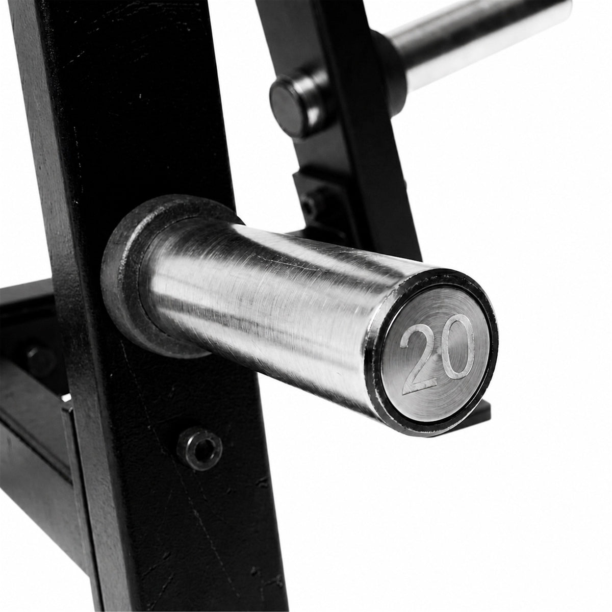 DHZ A625 Vertical Plate Tree – Detail der 50-mm-Hantelscheibenaufnahme für Plate-Loaded Krafttraining – Fitnessstudio, Krafttraining und kommerzieller Studioeinsatz
