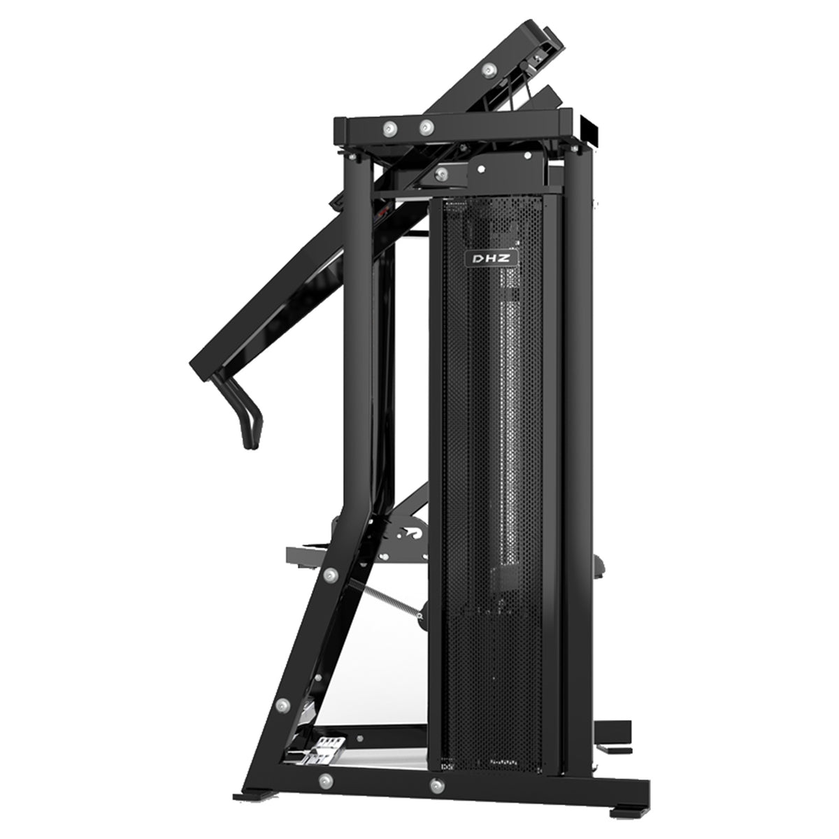 DHZ D-FORCE PM2039 Row – Dual Weight Stack Rudermaschine – schwarze Polster, Produktansicht 05