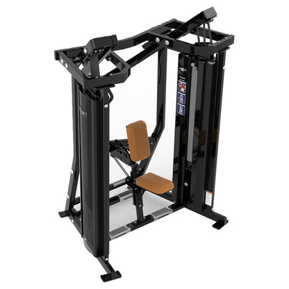 DHZ D-FORCE PM2039 Row – Dual Weight Stack Rudermaschine – braune Polster, Produktansicht 05