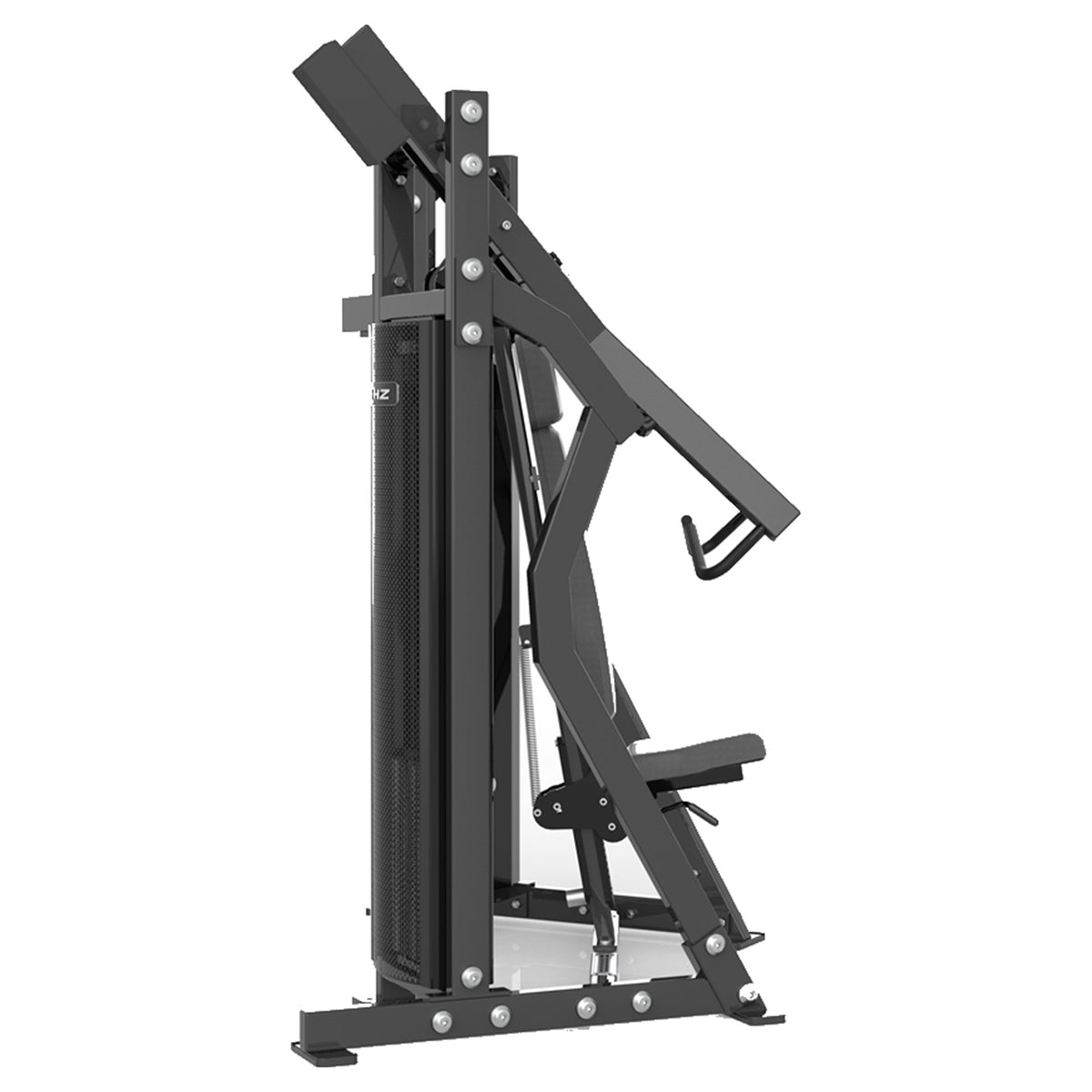DHZ D-FORCE PM2040 Incline Chest Press – Dual Weight Stack Schrägbank-Brustpresse – schwarze Polster, Produktansicht 05