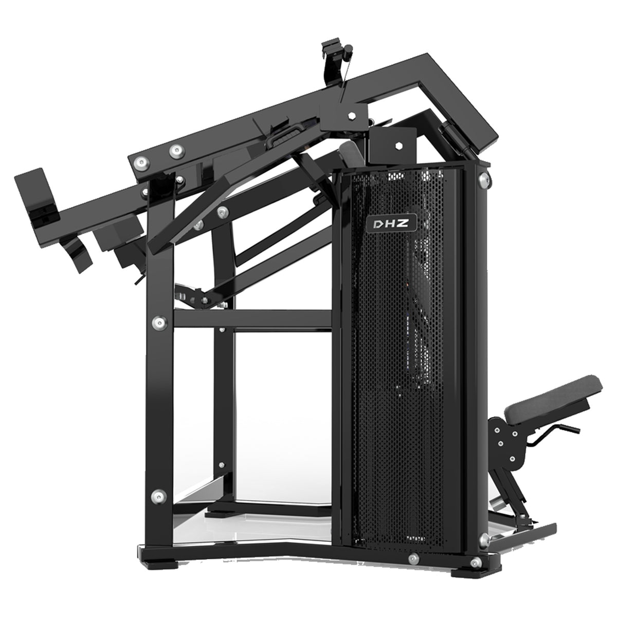 DHZ D-FORCE PM2041 Shoulder Press – Dual Weight Stack Schulterpresse – schwarze Polster, Produktansicht 05