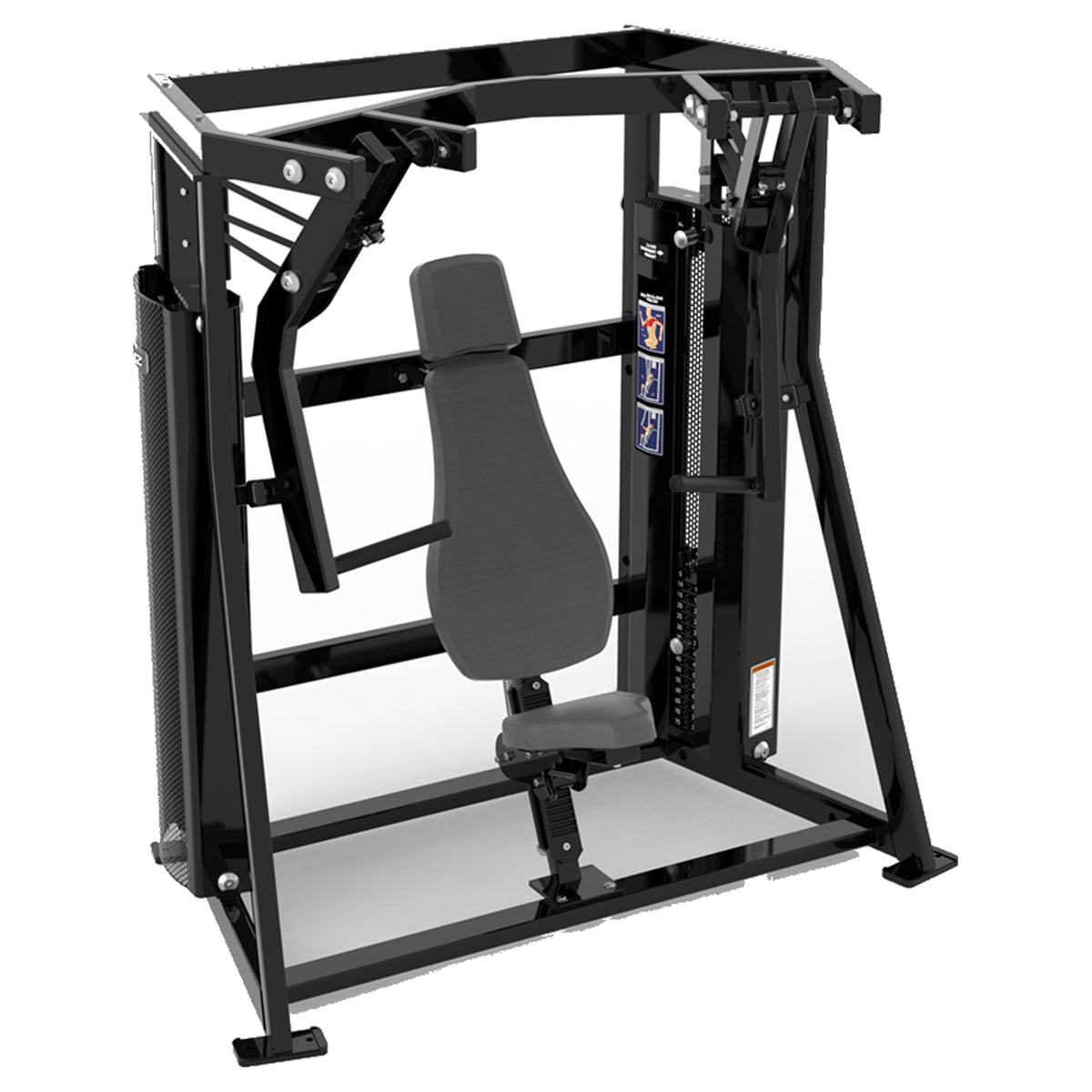 DHZ D-FORCE PM2042 Decline Chest Press – Dual Weight Stack Decline-Brustpresse – schwarze Polster, Produktansicht 05